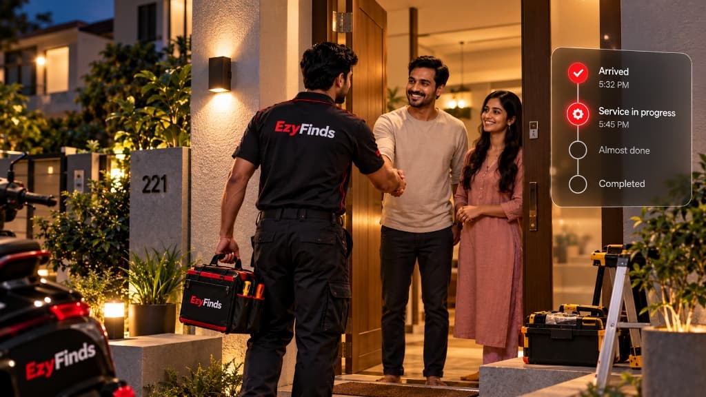 Professional arrives at home and completes the service